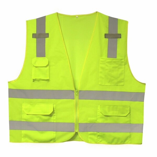 Cordova COR-BRITE Surveyor Vests, Lime, Solid Front Fabric & Polyester Mesh Back, M VS281M